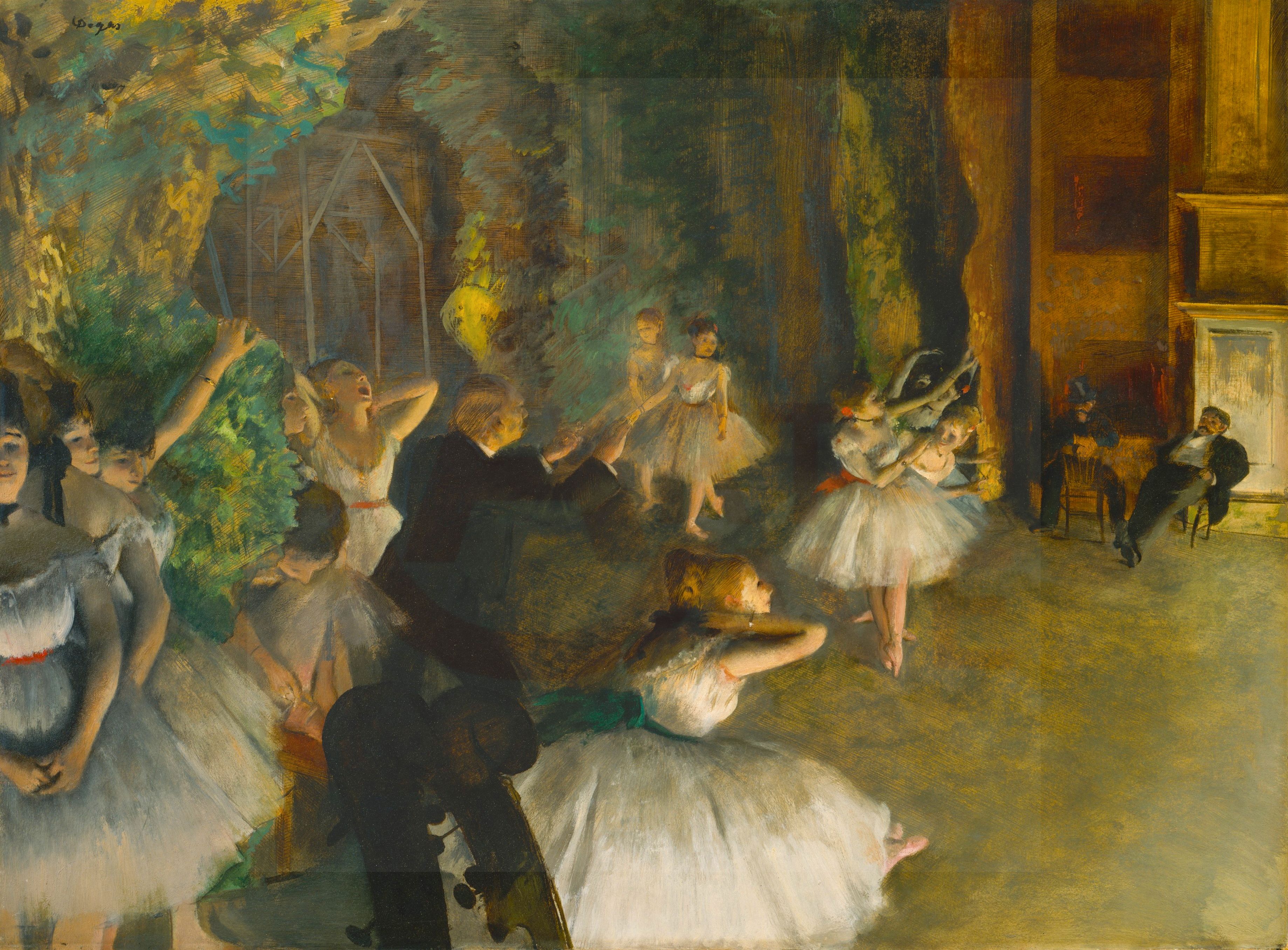 Degas The Rehearsal of the Ballet On Stage Digital Print Product Photo