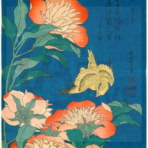 Hokusai, Peonies and Canary Digital Print Product Photo